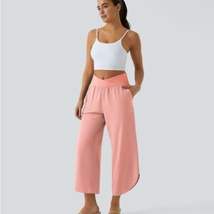 Breezeful High Waisted Crossover Side Pocket Split Quick Dry Resort Pants